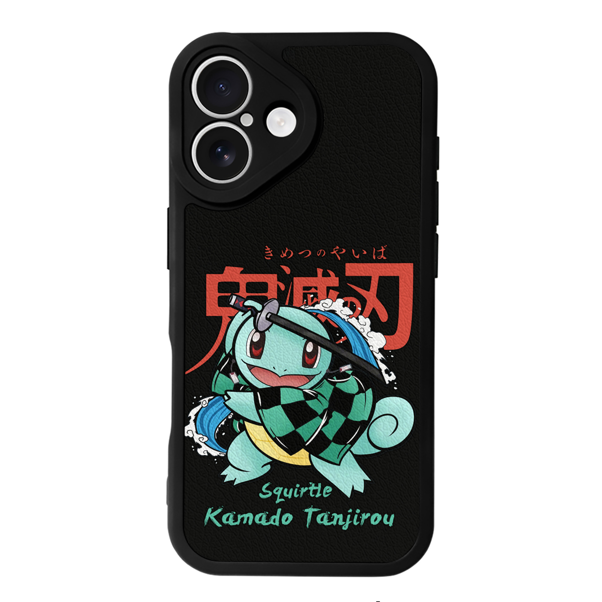 （画像用） 鬼滅の刃 竈門 炭治郎／かまど たんじろう Kamado Tanjirou 【iPhone 16シリーズ対応】シリコンスマホケース（レザー調） 材質：シリコン